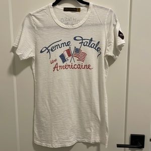 Pre-owned EXCELLENT Johnson Motors for Lucky Brand moto tee. Size XL fits snug.